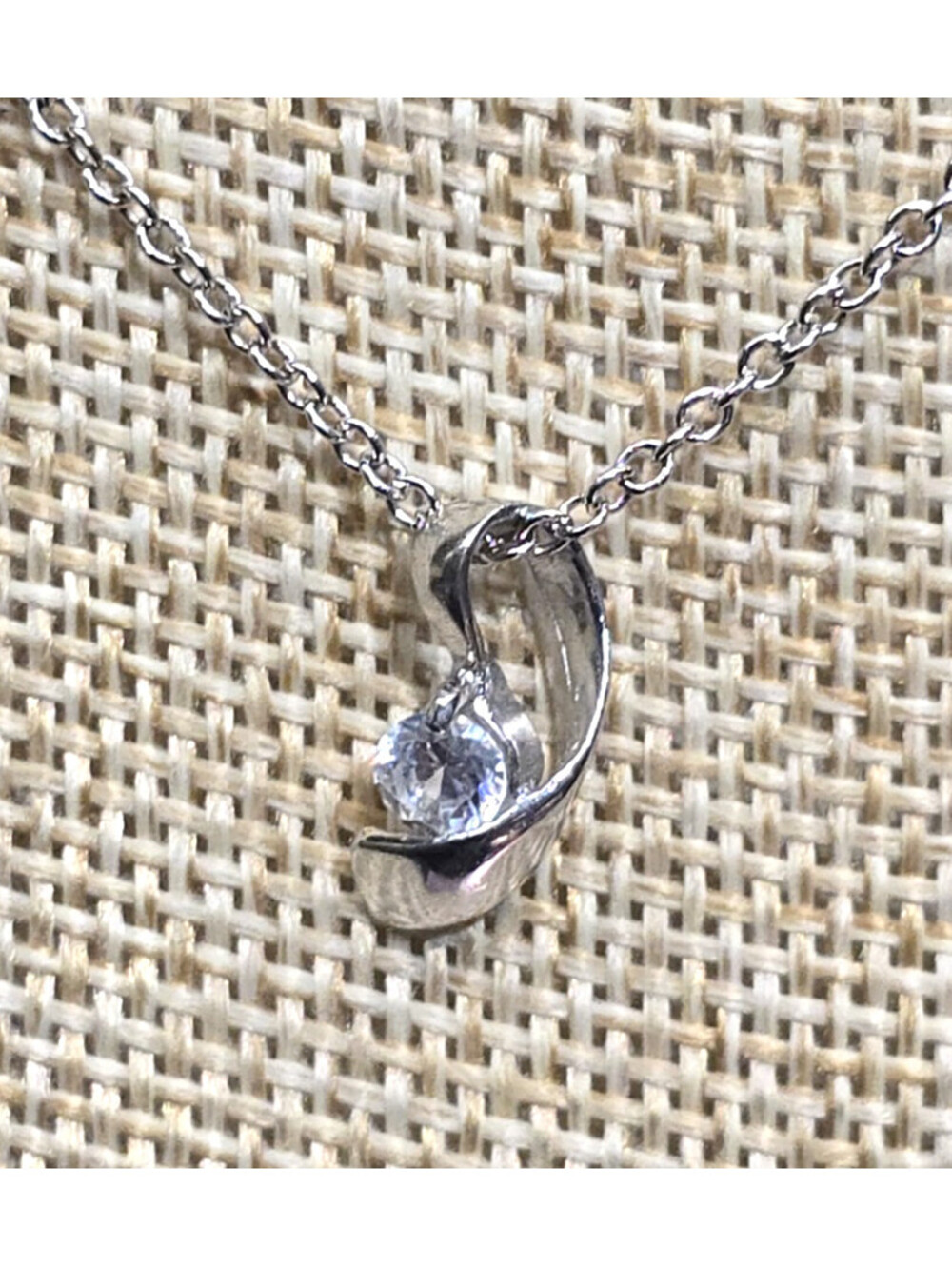 Modern Minimal Sterling Silver Solitaire Small 1/2" Pendant Necklace